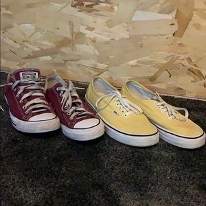 COPY-Maroon Converse and Yellow Vans